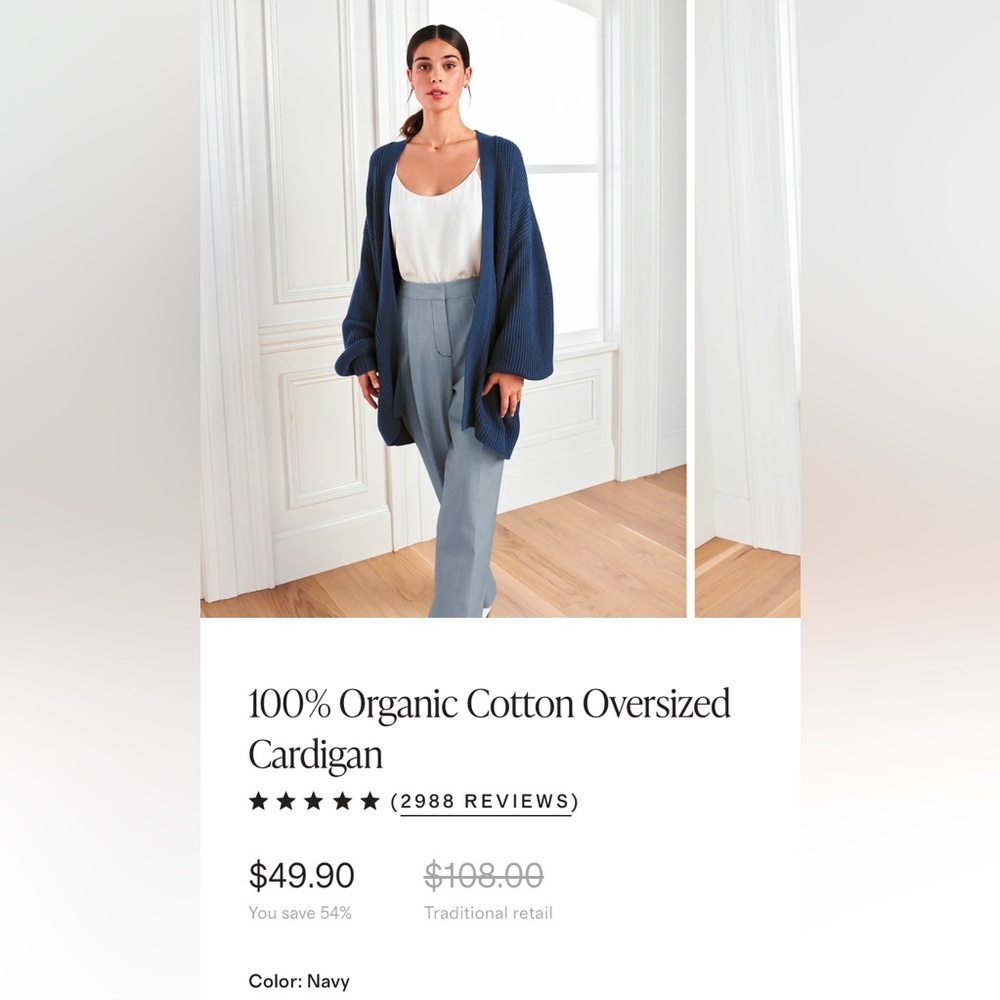 COPY - 100% organic cotton oversized cardigan